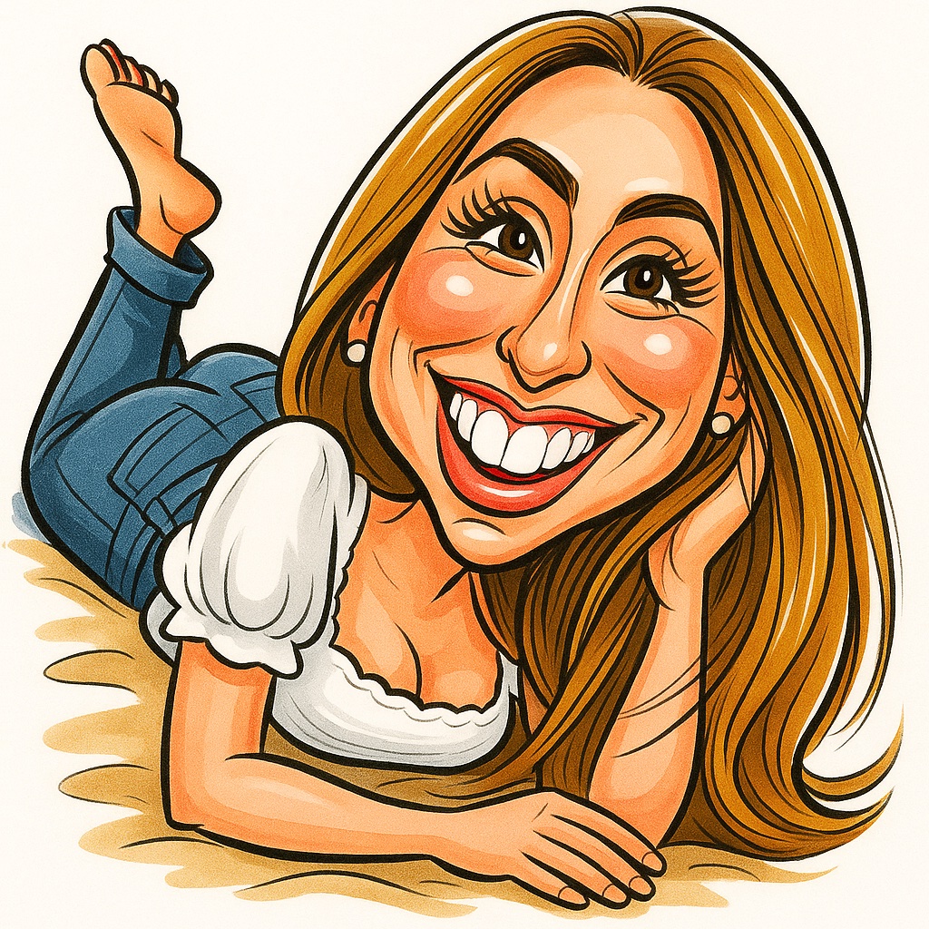 GraduateWall AI Caricature Photo Booth showing a graduation guest's caricature on a phone screen